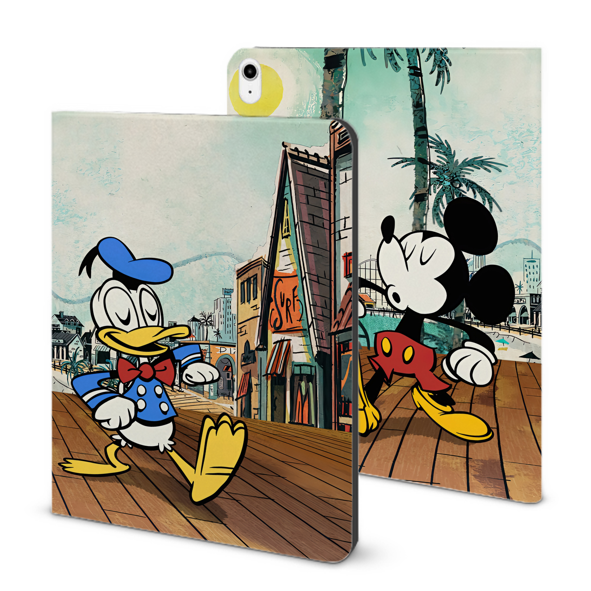 （画像用） ミッキーマウス Mickey Mouse IPadケース ペンホルダー付き ブックスタイルデザイン